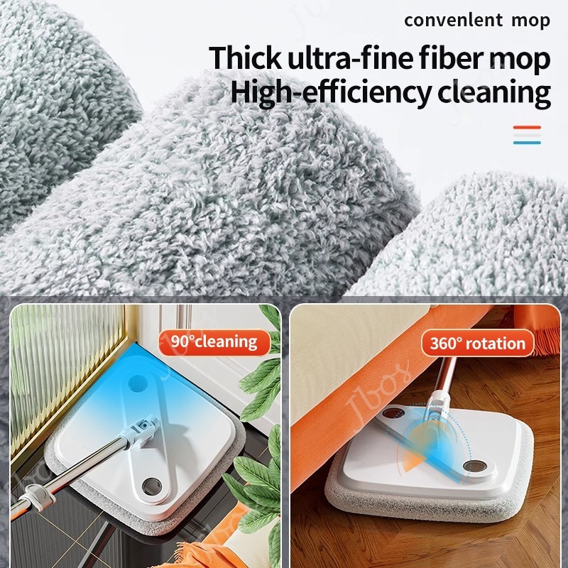 Jbos Self Wash Spin Mop with Bucket Clean&Dirty Water Separation 360 Rotating Flat Mop Floor Mop