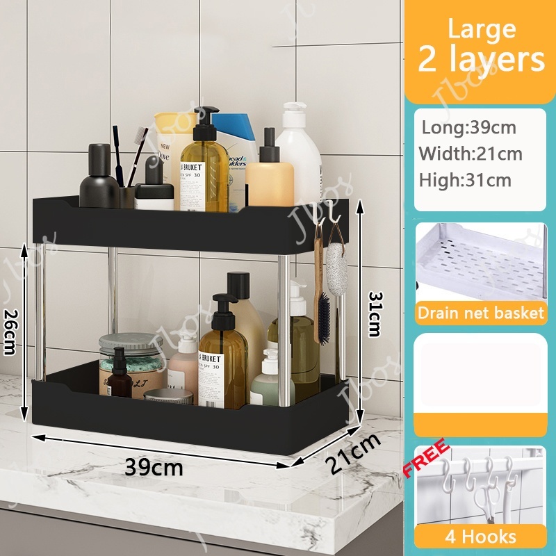 Jbos 3/4/5 Layer Moving Rack Bathroom Storage Shelf Gap shelf shampoo Bedroom Organizer Rack