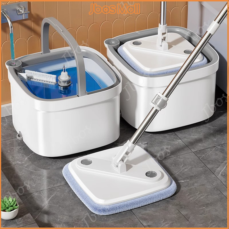 Jbos Self Wash Spin Mop with Bucket Clean&Dirty Water Separation 360 Rotating Flat Mop Floor Mop