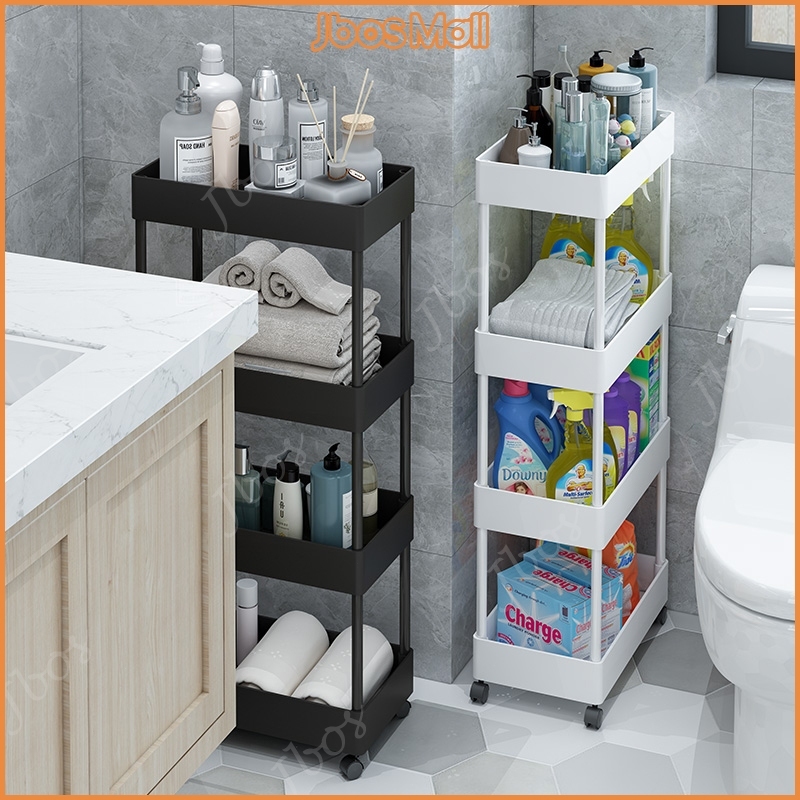 Jbos 3/4/5 Layer Moving Rack Bathroom Storage Shelf Gap shelf shampoo Bedroom Organizer Rack