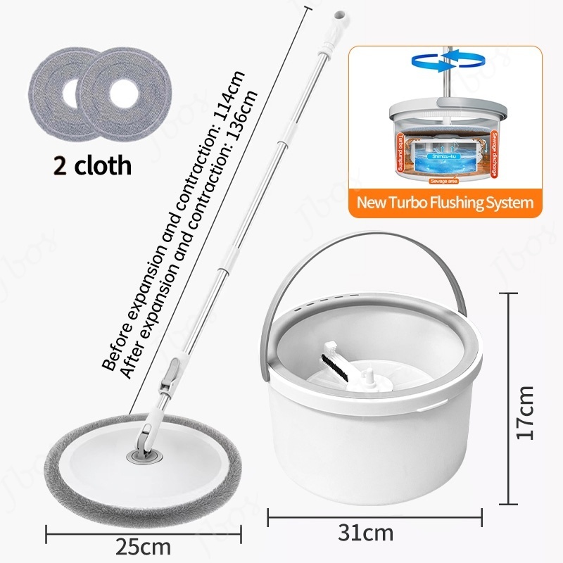 Jbos Self Wash Spin Mop Clean & Dirty Water Separation Flat Mop 360 Rotating Mop Floor Cleaning