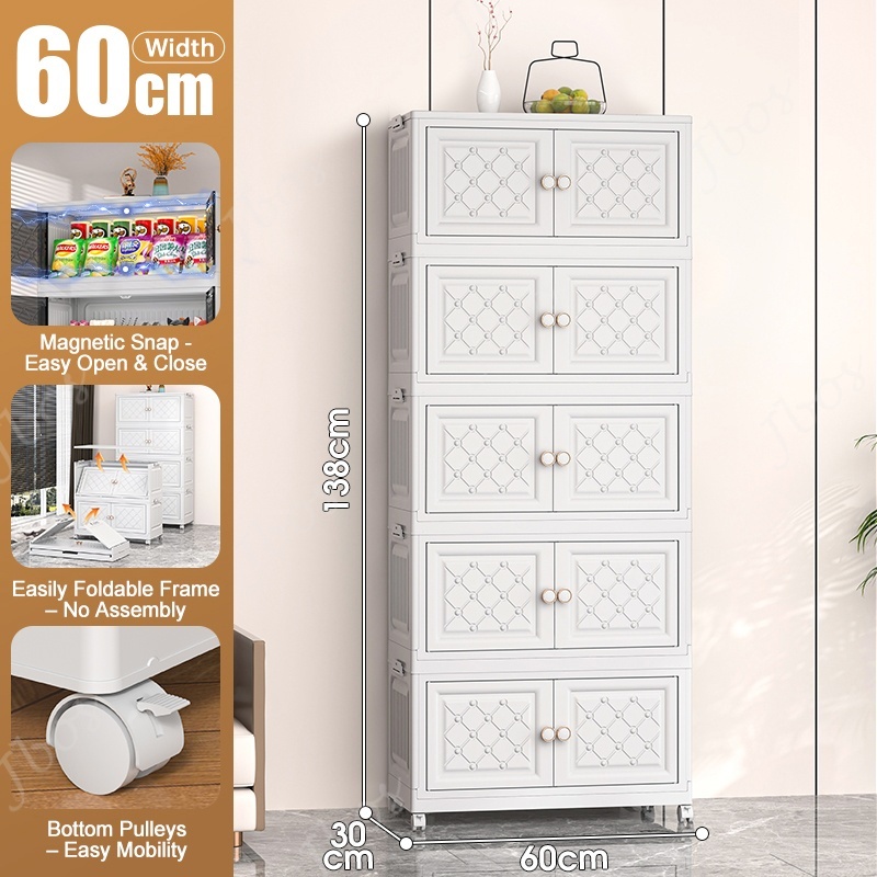 Jbos 50-80cm Foldable Storage Cabinet with Magnetic Suction Door Megabox Cabinet Organizer