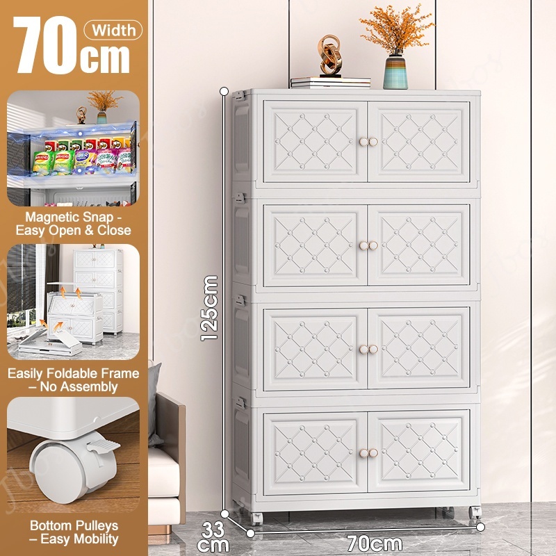 Jbos 50-80cm Foldable Storage Cabinet with Magnetic Suction Door Megabox Cabinet Organizer