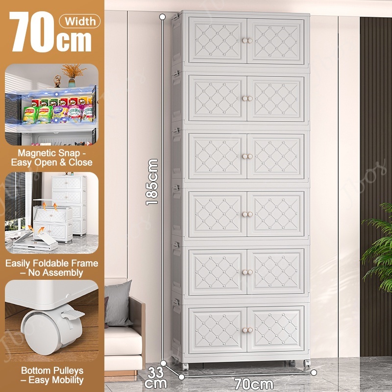 Jbos 50-80cm Foldable Storage Cabinet with Magnetic Suction Door Megabox Cabinet Organizer