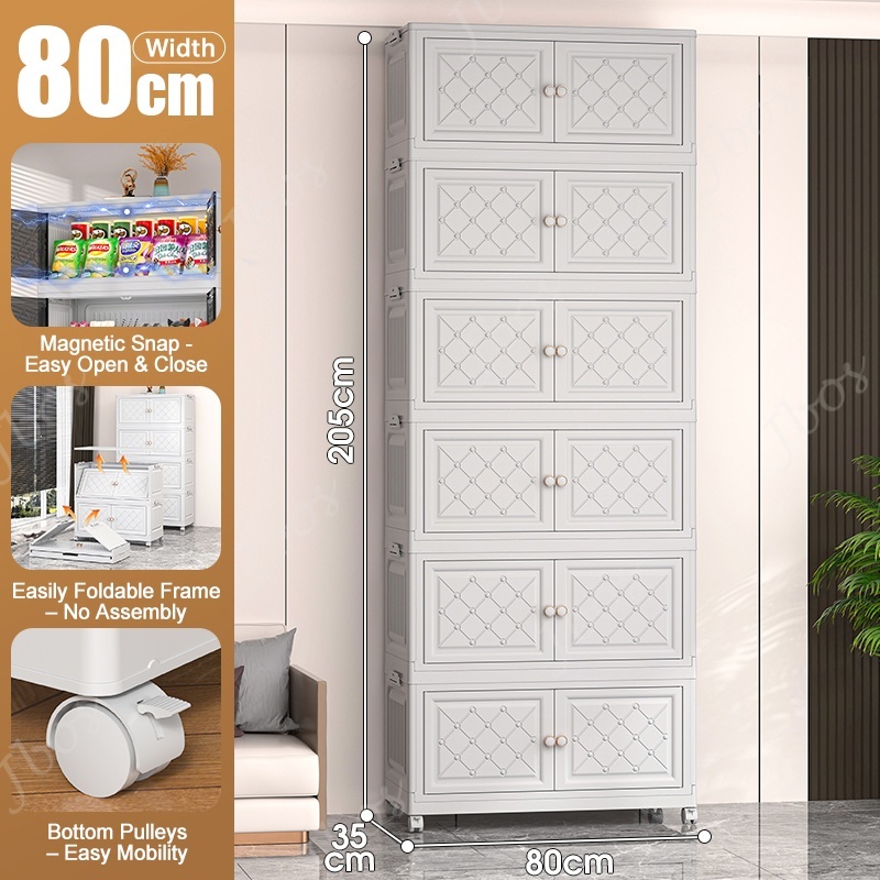 Jbos 50-80cm Foldable Storage Cabinet with Magnetic Suction Door Megabox Cabinet Organizer