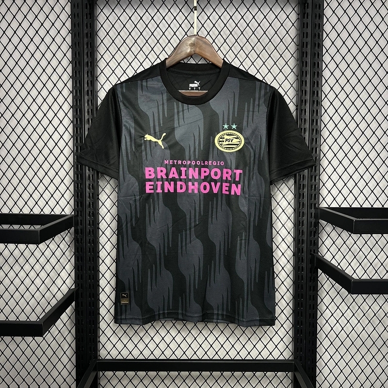 Performance-Focused Black PSV Eindhoven Pre Match Training Jersey 2024 25