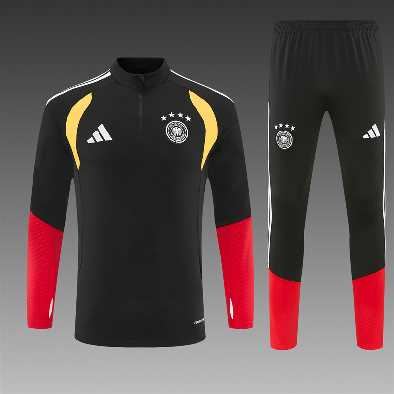 2026 27 Minimalist German Black Soccer Training Jersey