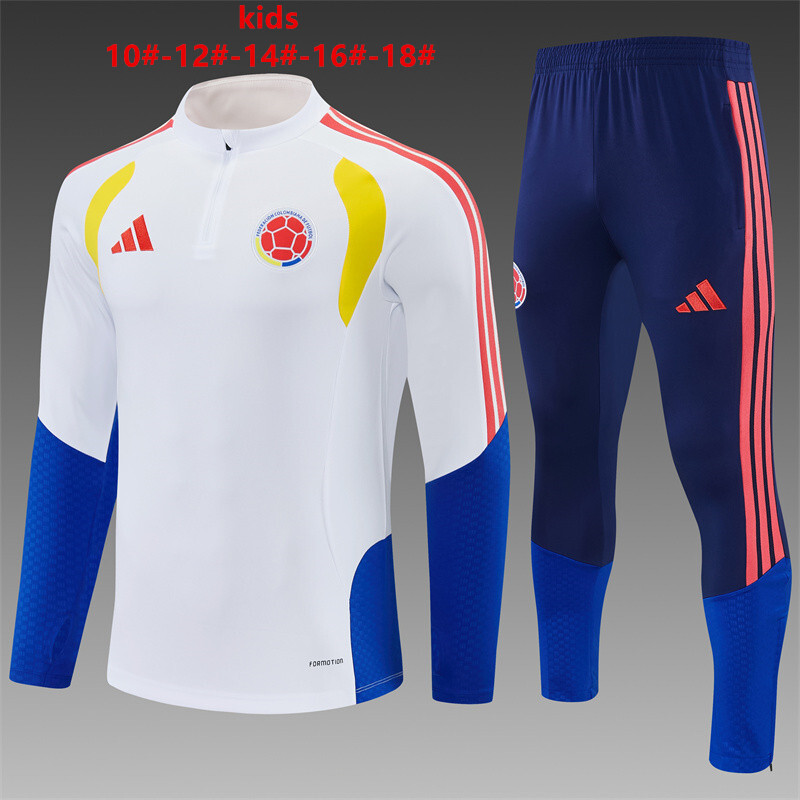 2026 27 Kids’ Crisp Colombian White Soccer Training Jersey