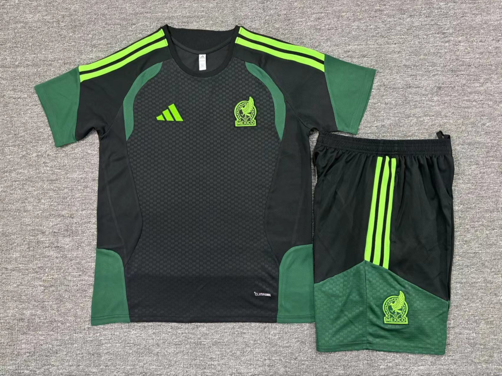 2026 27 Kids Short Sleeve Mexican Green Soccer Training Jersey