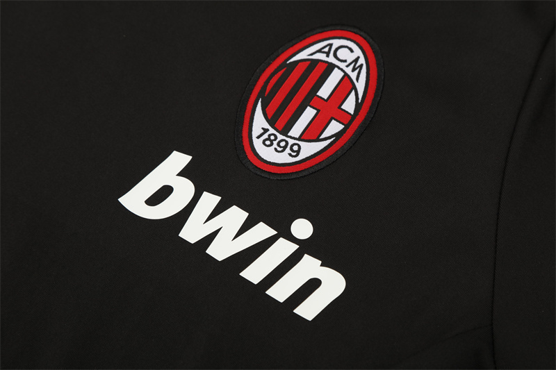 AC Milan 2007 2008 Black Retro Short Sleeve Training Jersey
