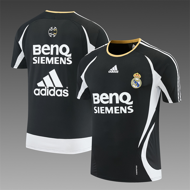 Real Madrid 2006 2007 Black Retro Short Sleeve Training Top