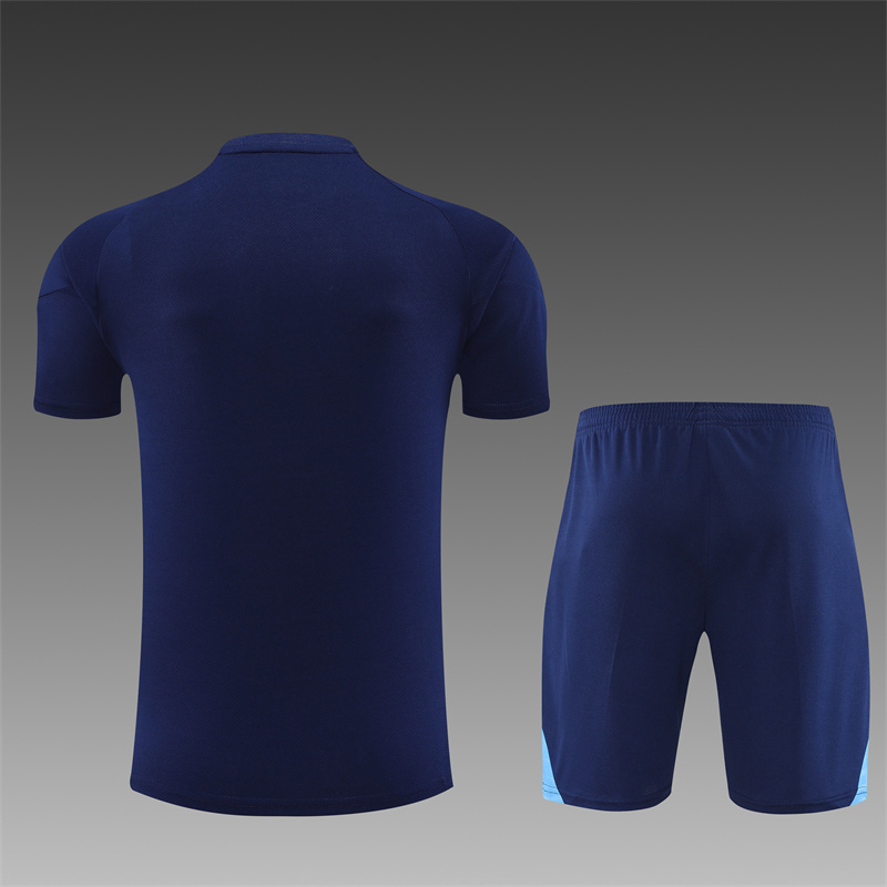Adult Short Sleeve Real Madrid Royal Blue Training Suit 2025 2026