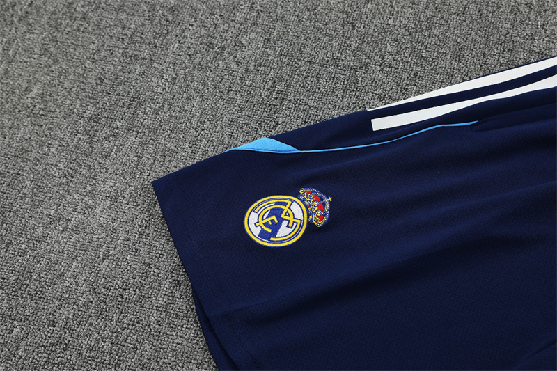Adult Short Sleeve Real Madrid Royal Blue Training Suit 2025 2026