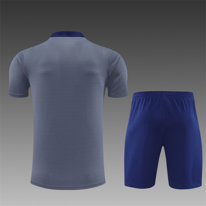 Adult Short Sleeve Paris Gray Soccer Training Suit 2025 2026