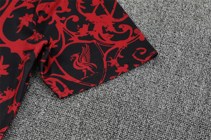 Adult Red Camouflage Short Sleeve Liverpool Training Suit 2025 2026