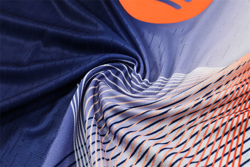 2025-26 Barça Blue Orange Camouflage T90 Football Jersey