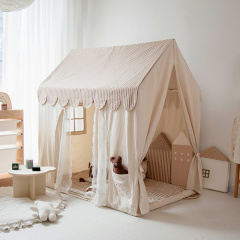 Children's Tent - 100% Cotton Canvas Double-Door Indoor Playhouse for Boys & Girls Home Castle Toy House - Korean-Style Mini House SKM-26