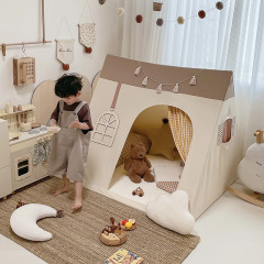 Korean Kids Tent Indoor 100% Cotton Baby Playhouse Home Use for Boys and Girls Color-Blocked Triangle Playhouse Toy House Model: xpzp-066