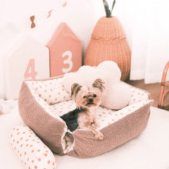 Pet Bed Square Expandable All-Season Use Small-Medium Teddy Corgi Soft Cushion Washable Cat Bed Dog Bed Model CWD-26
