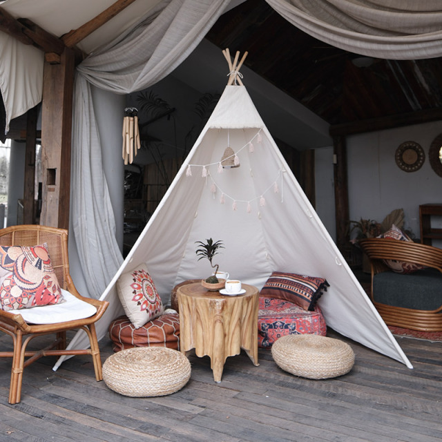 Adult Tent Cabin Hotel - Extra Large & Tall Indian Teepee Playhouse for Indoor/Outdoor Decorative Castle Model: cryda02