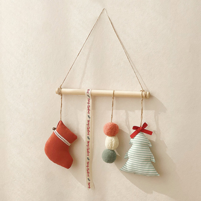 Christmas Ornament Pure Cotton Handmade Fabric Stocking Christmas Tree Decoration Holiday Scene Atmosphere Arrangement Wall Hanging Decoration Model: SDGS-03