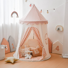 Yurt Tent Children's Indoor Playhouse Polka Dot Cottage Castle for Boys and Girls Pretend Play Playhouse bdmgb-02