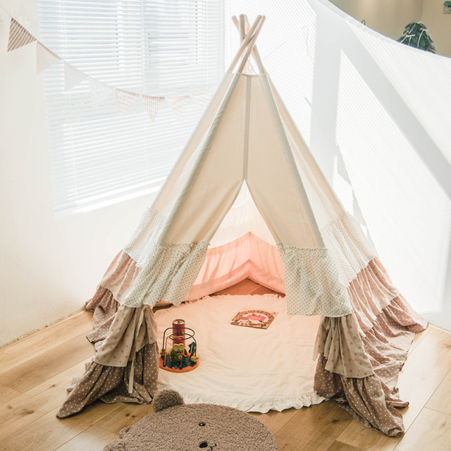 Kids Tent Indoor Playhouse - Safe Cotton Canvas Small House for Home Use Princess Toy House for Boys and Girls - Playhouse yda018