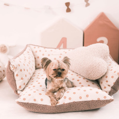 Pet Bed Square Expandable All-Season Use Small-Medium Teddy Corgi Soft Cushion Washable Cat Bed Dog Bed Model CWD-26