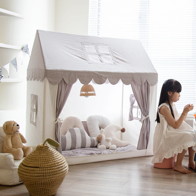 Children's Tent Indoor Home Use 100% Cotton Baby Playhouse for Boys and Girls Washable Toy House Small Castle xkxl-02