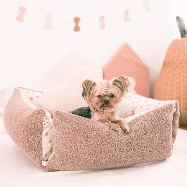 Pet Bed Square Expandable All-Season Use Small-Medium Teddy Corgi Soft Cushion Washable Cat Bed Dog Bed Model CWD-26