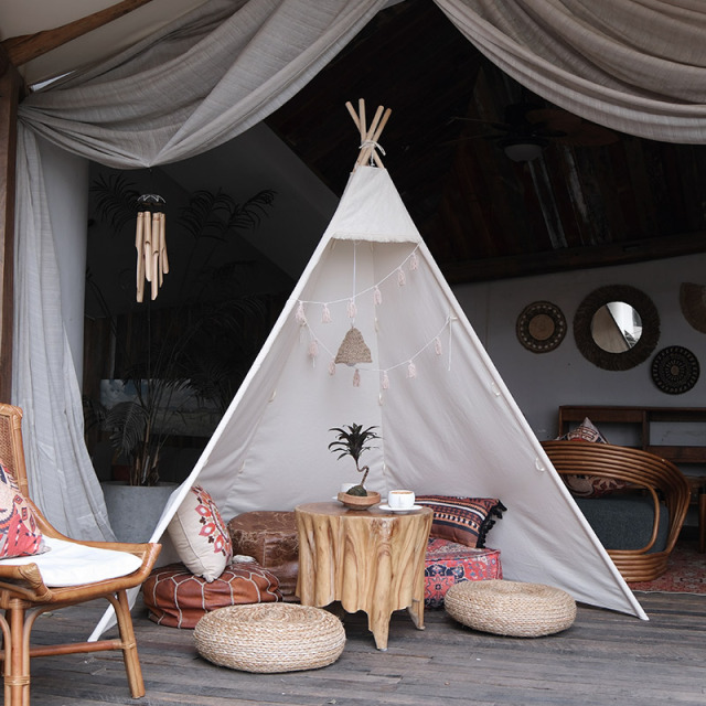 Adult Tent Cabin Hotel - Extra Large & Tall Indian Teepee Playhouse for Indoor/Outdoor Decorative Castle Model: cryda02