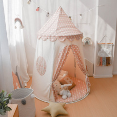 Yurt Tent Children's Indoor Playhouse Polka Dot Cottage Castle for Boys and Girls Pretend Play Playhouse bdmgb-02