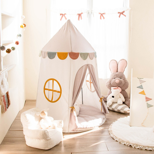 Children's Tent Indoor 100% Cotton Playhouse Toy House Home Separate Bed Solution for Boys and Girls Mongolian Yurt Playhouse MGD-351