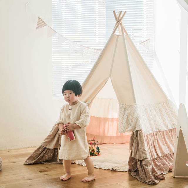 Kids Tent Indoor Playhouse - Safe Cotton Canvas Small House for Home Use Princess Toy House for Boys and Girls - Playhouse yda018