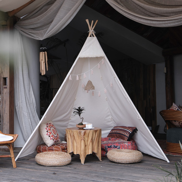 Adult Tent Cabin Hotel - Extra Large & Tall Indian Teepee Playhouse for Indoor/Outdoor Decorative Castle Model: cryda02