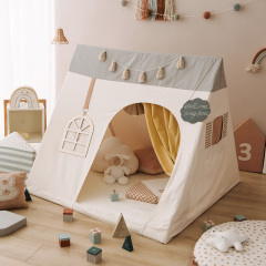 Korean Kids Tent Indoor 100% Cotton Baby Playhouse Home Use for Boys and Girls Color-Blocked Triangle Playhouse Toy House Model: xpzp-066
