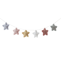 DQ-31 Handmade Pure Cotton Star Bunting Flags, Five-pointed Star Decorative Pennants, Wall Hangings for Kids’ Room & Birthday Party Decoration