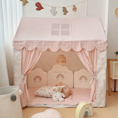 Children's Tent: Indoor Korean-Style 100% Cotton Checkered Playhouse, Little House, Princess Castle, for Boys and Girls, Home Toy House, ZP-535