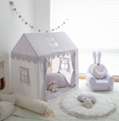 Children's Tent: Indoor Korean-Style 100% Cotton Checkered Playhouse, Little House, Princess Castle, for Boys and Girls, Home Toy House, ZP-535