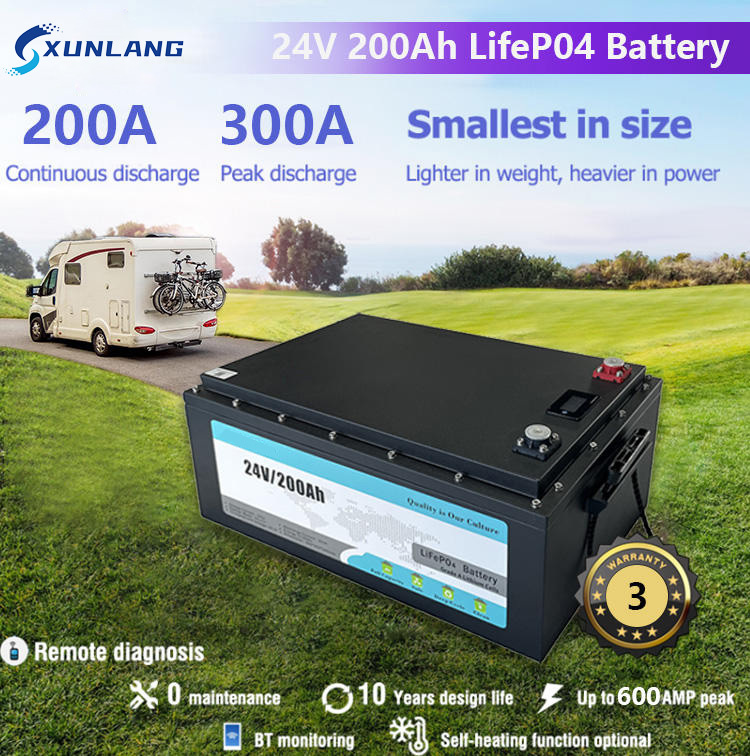 24V 200AH LiFePO4 Industrial Traction Battery Suitable for Home Appliances, Boats, GolfCarts, Solar Energy StorageSystems, Electric Forklifts,SUBMARINES, Drone