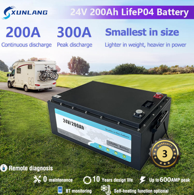 24V 200AH LiFePO4 Industrial Traction Battery Suitable for Home Appliances, Boats, GolfCarts, Solar Energy StorageSystems, Electric Forklifts,SUBMARINES, Drone