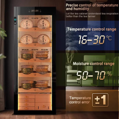 High quality electric tea cabinet constant temperature and humidity controlled tea preservation cabinet with beech wood shelves