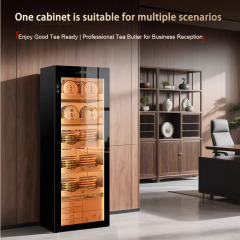 High quality electric tea cabinet constant temperature and humidity controlled tea preservation cabinet with beech wood shelves