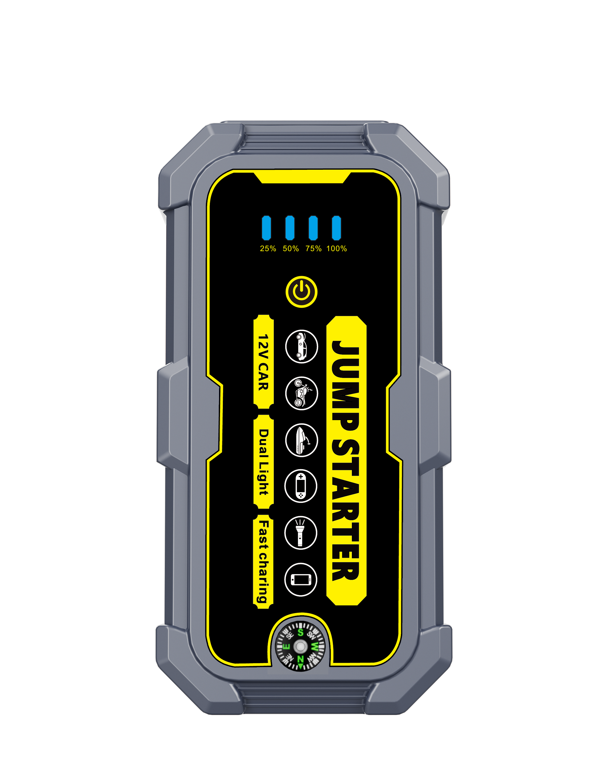 Multi-function 12V 6000mAh 1000A Phone Charging LCD Screen Portable Car & Truck Jump Starter Power Station with Light