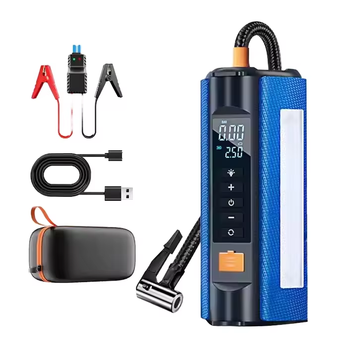 12V 10000mAh Emergency Power Jumper Pack Booster Box Car Jumpstarter with Tire Compressor