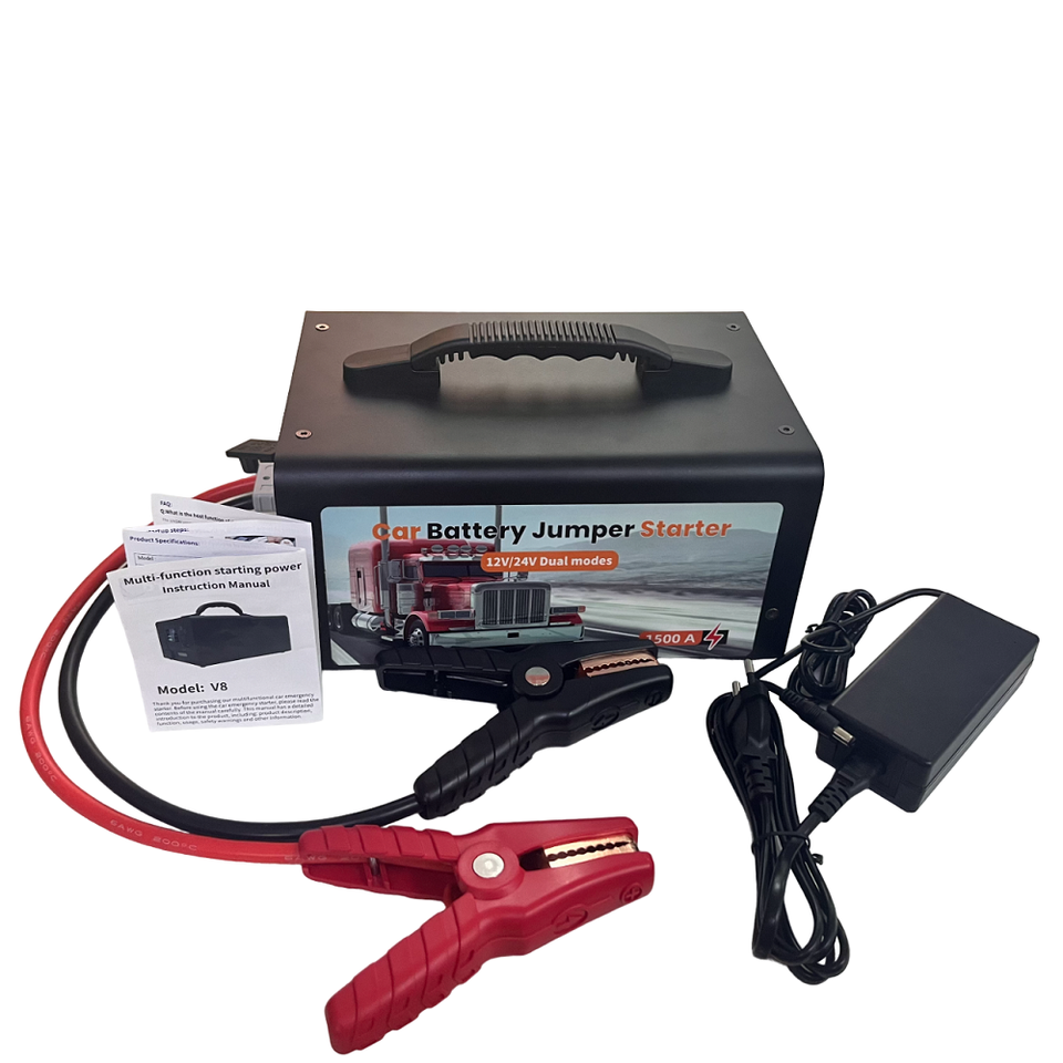 Multifunctional 42000mAh Lithium-ion Polymer 12V 24V 1500A Jump Starter SOS Torch Light Digital Screen for Cars Trucks