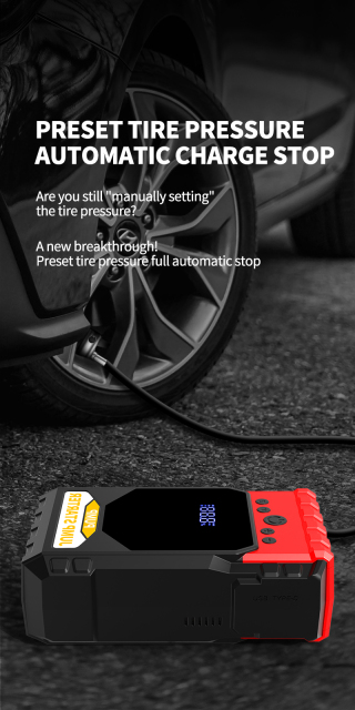High Quality 4 in 1 Jump Starter air Compressor 12v Wired Charge Portable Jump Starter for Car