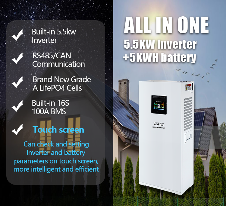 All in One Solar Inverter and Energy Storage Lithium Battery 48v 5KW 10kw 20kwh OEM ODM
