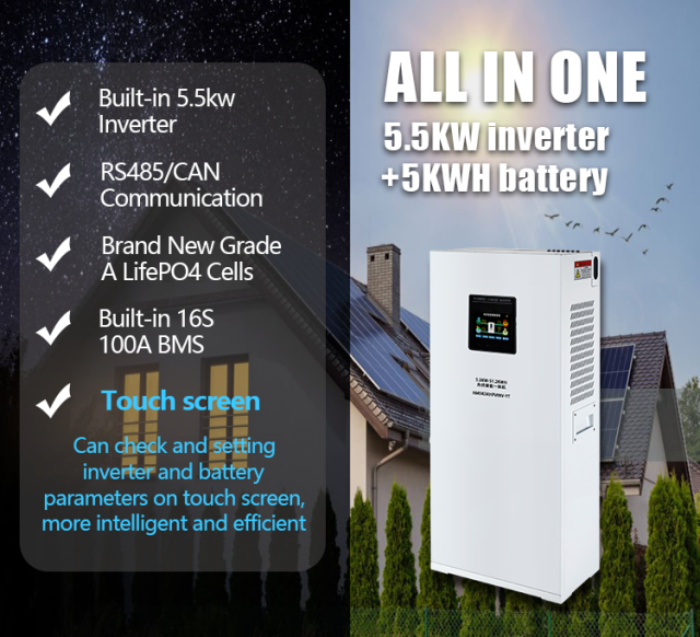 All in One Solar Inverter and Energy Storage Lithium Battery 48v 5KW 10kw 20kwh OEM ODM