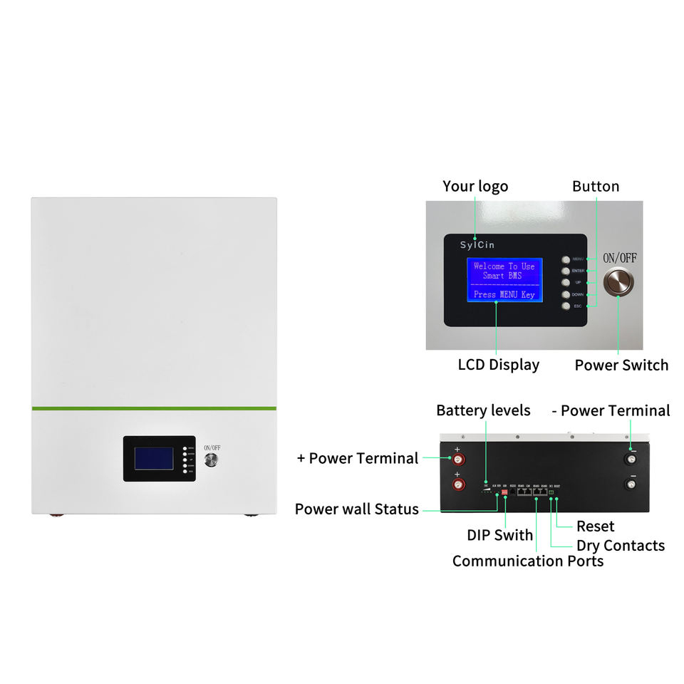High Efficiency Lithium Power Wall 150ah 200ah 230ah 500ah Battery Pack 48v Lifepo4 Battery 100ah with BMS